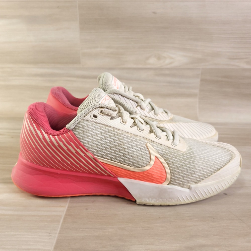 Nike Court Air Zoom Vapor Pro Women 8 Pink White Tennis Shoes DJ6192-107 Sneaker